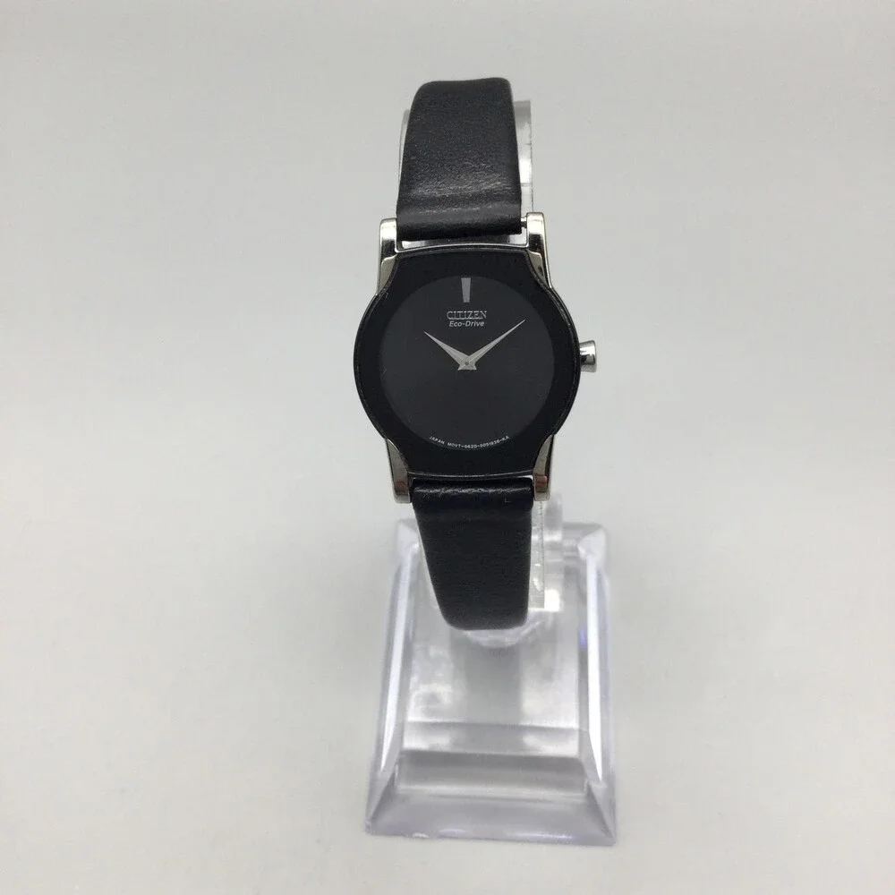 Citizen Eco-Drive Womens Watch 24mm Black Dial Leather Solar G620-5030676